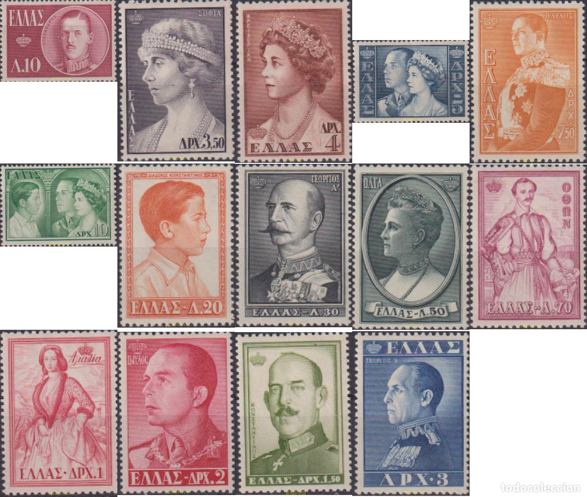 Briefmarken: 614342 HINGED GRECIA 1957 FAMILIA REAL