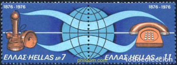 Sellos: 212891 MNH GRECIA 1976 CENTENARIO DEL TELEFONO