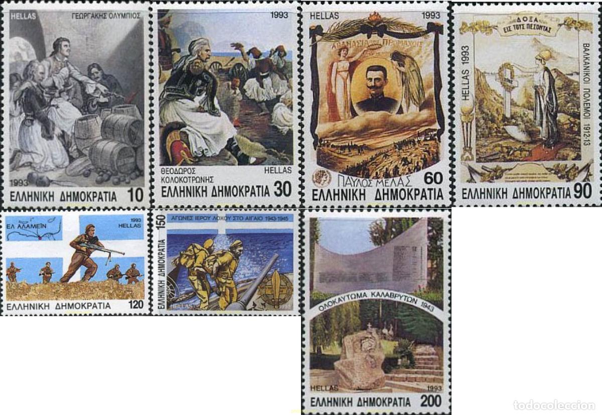Sellos: 147778 MNH GRECIA 1993 ANIVERSARIOS HISTORICOS DE GRECIA