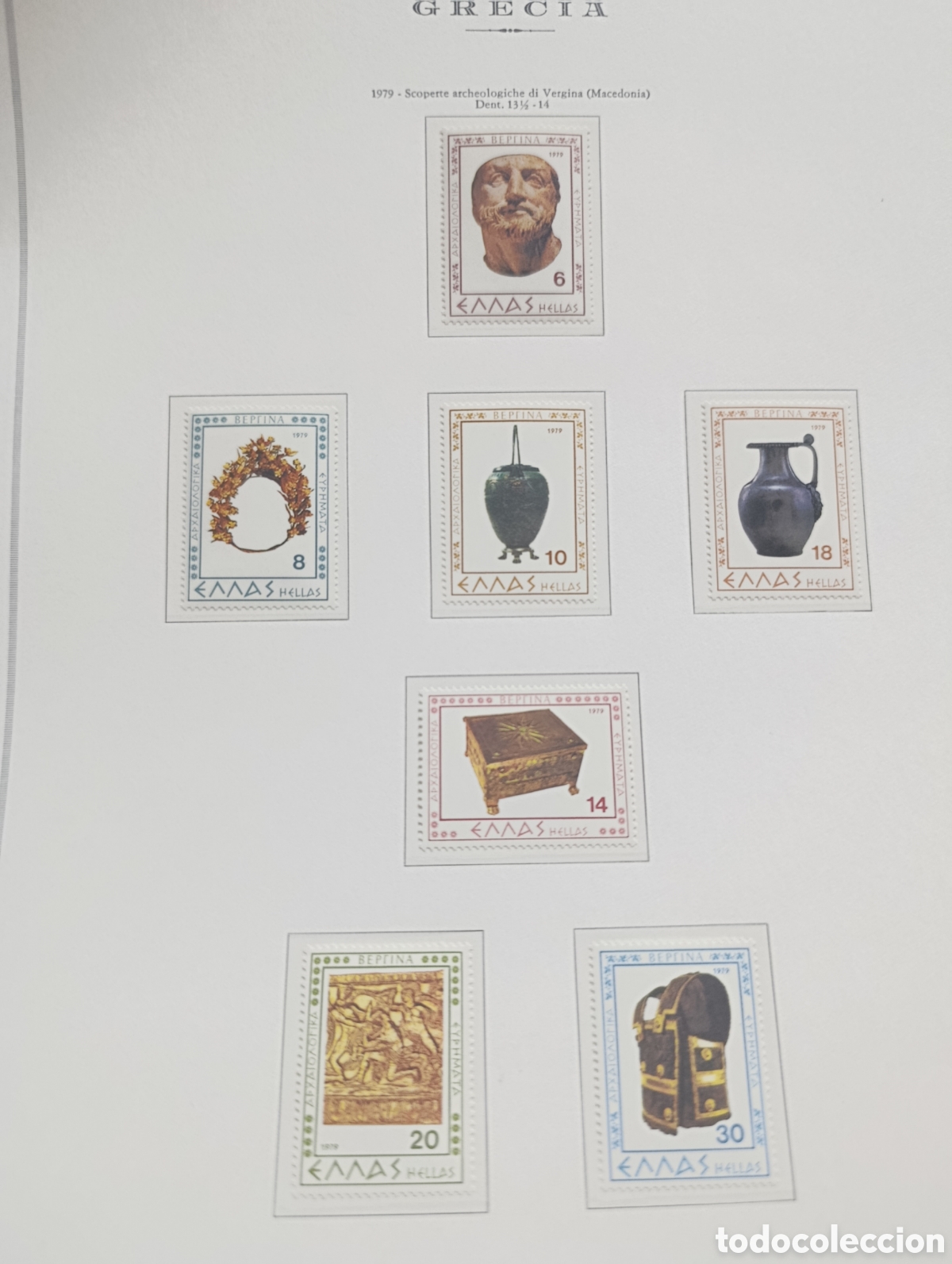 Sellos: P&aacute;gina completa de sellos de Grecia.