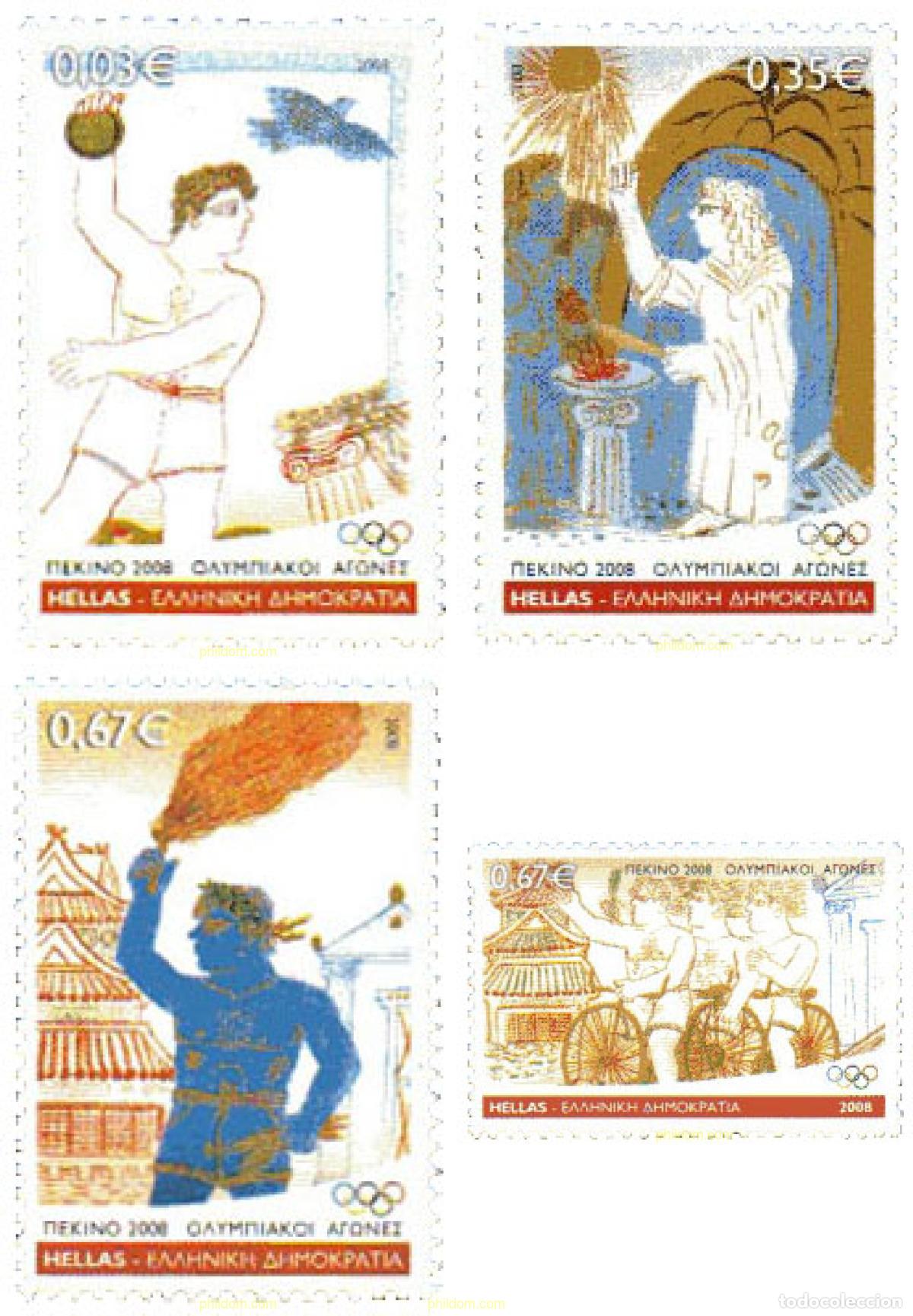 Sellos: 216495 MNH GRECIA 2008 29 JUEGOS OLIMPICOS VERANO PEK&Iacute;N 2008