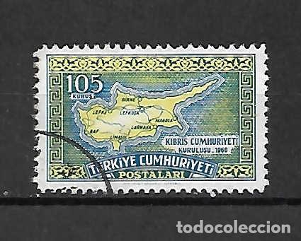 Sellos: Mapa de Chipre, Turqu&iacute;a, Grecia, sello a&ntilde;o 1960