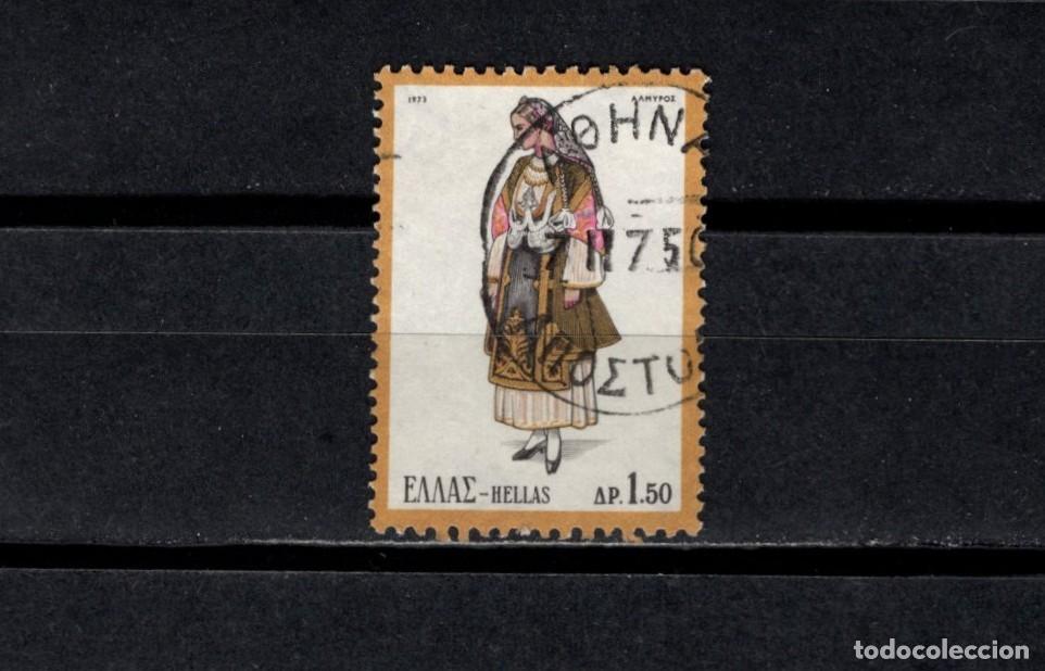 Sellos: Sello usado. Traje t&iacute;pico de Almyros. 1973 abril. Yvert 1113.
