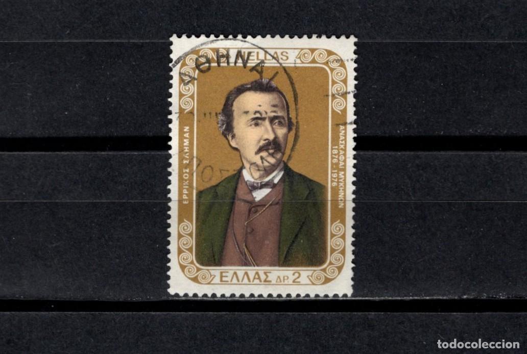 Sellos: Sello usado. Heinrich von Schliemann. Descubridor de Troya. 1976 junio. Yvert 1228.