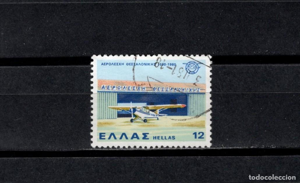 Sellos: Sello usado. 50 A&ntilde;os del Aeroclub de Sal&oacute;nica. 1980 octubre. Yvert 1413.