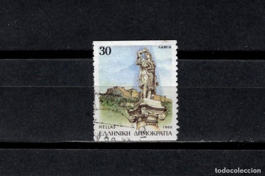Sellos: Sello usado. Prefecturas. Lamia. Estatua de Atanasios Diakos. 1988 octubre. Yver 1989B.