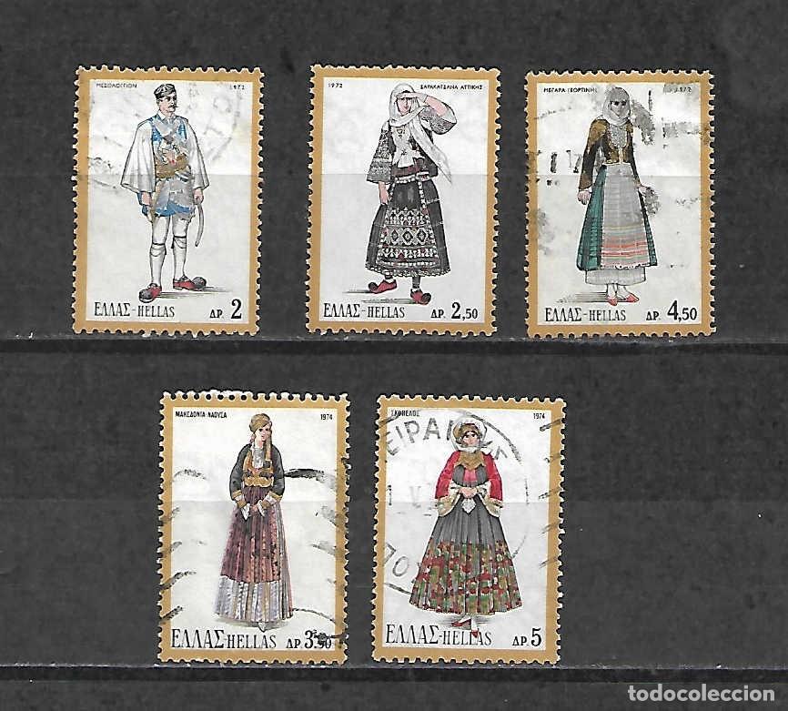 Sellos: lote de 5 sellos de trajes t&iacute;picos de Grecia . de los a&ntilde;os 1972/74