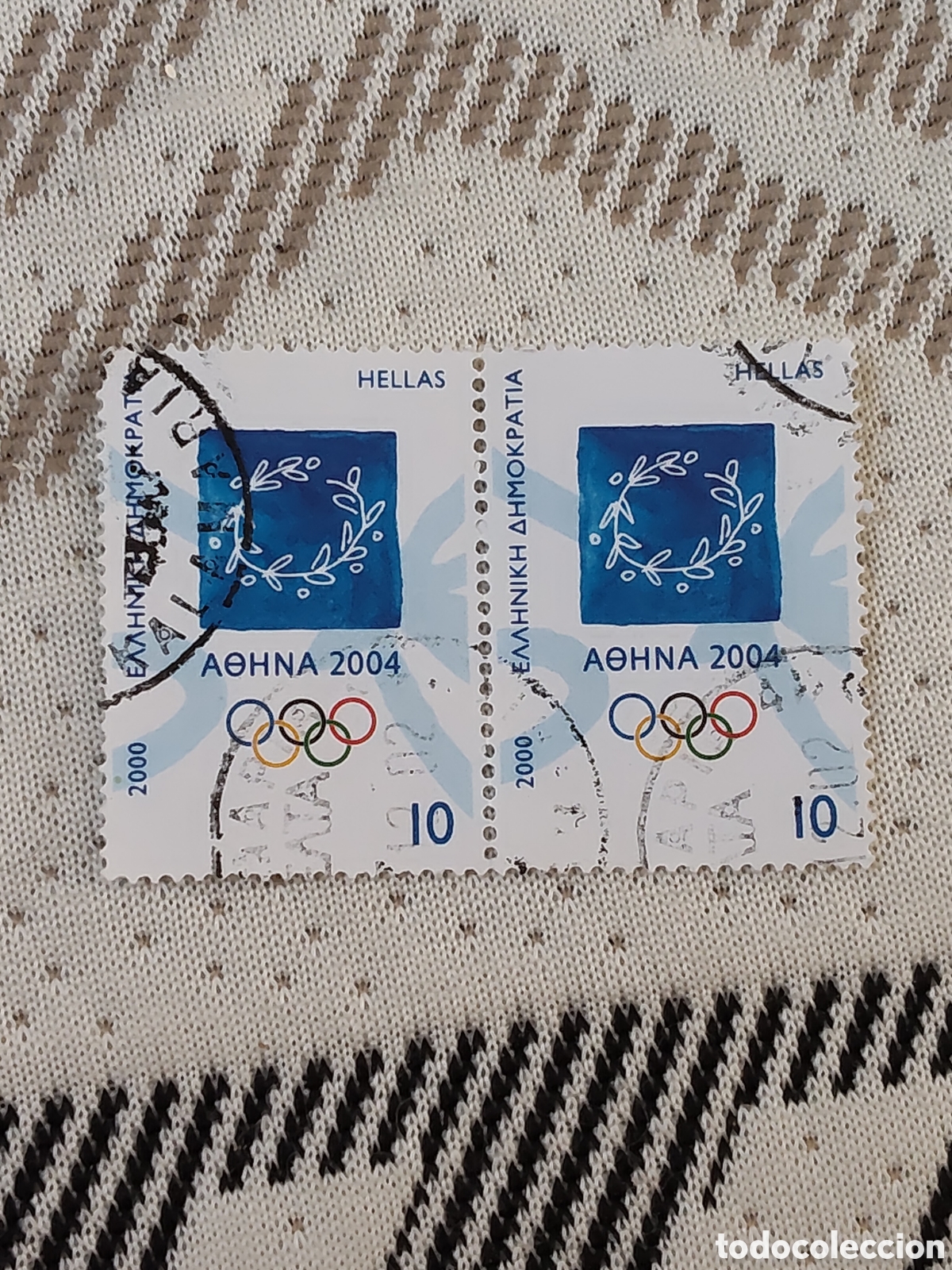 Francobolli: Bloque de 2 sellos de Grecia juegos Ol&iacute;mpicos de Atenas 2004