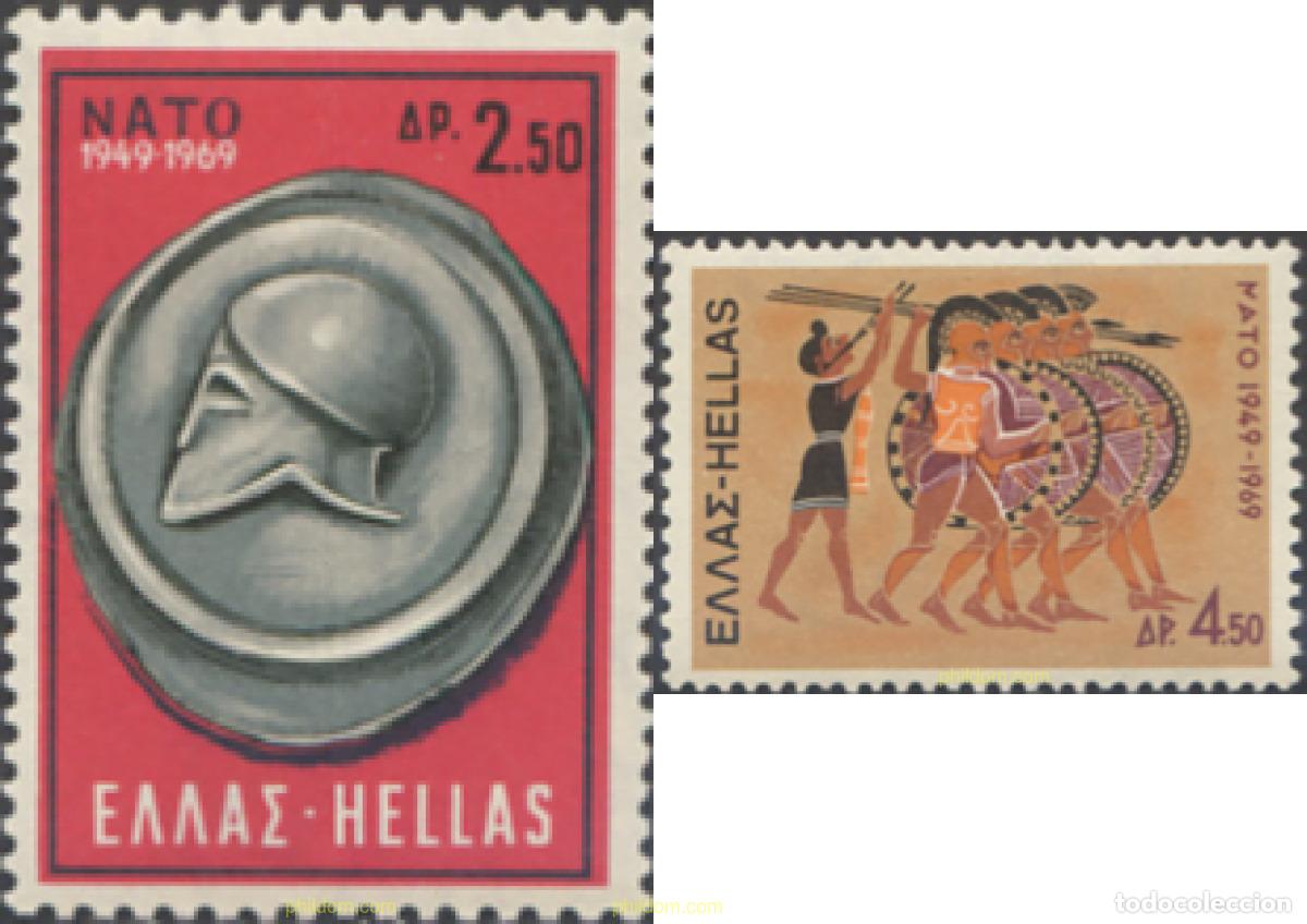 Sellos: 132722 MNH GRECIA 1969 20 ANIVERSARIO DE LA ORGANIZACION DEL TRATADO DEL ATLANTICO-NORTE