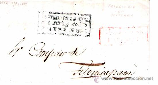 Sellos: 1850. H. POSTAL DE GUATEMALA. - Foto 1