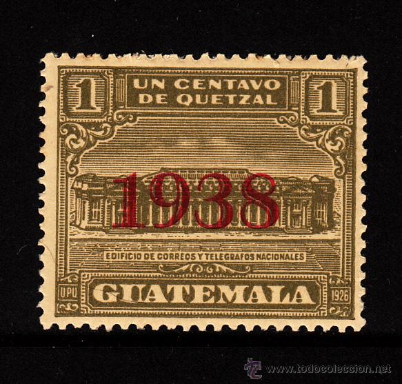 Sellos: GUATEMALA 298Ba** - A&Ntilde;O 1938 - EDIFICIO DE CORREOS Y TEL&Eacute;GRAFOS - Foto 1