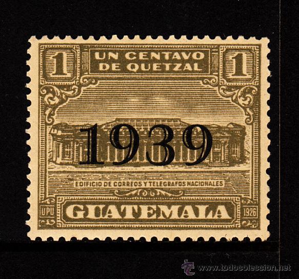Sellos: GUATEMALA 298Da** - A&Ntilde;O 1939 - EDIFICIO DE CORREOS Y TEL&Eacute;GRAFOS - Foto 1