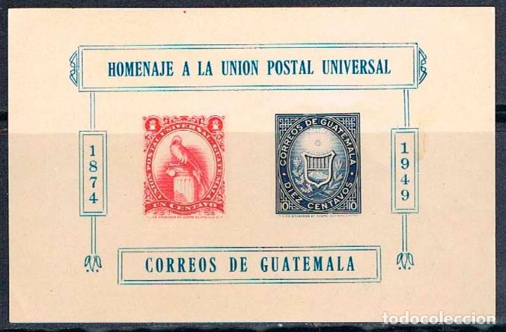 GUATEMALA Nº 578, EL QUETZAL, HOMENAJE A LA UNION POSTAL UNIVERSAL, NUEVO *** EN HOJA BLOQUE (Sellos - Extranjero - América - Guatemala)