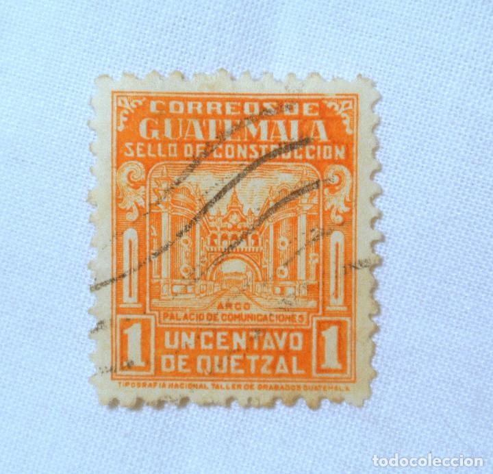 Sellos: Sello postal GUATEMALA 1943 , 1 centavo, Edificio palacio de comunicaciones - Foto 2