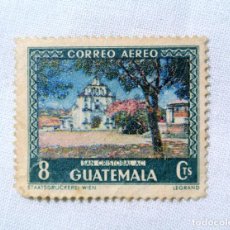 Sellos: SELLO POSTAL ANTIGUO GUATEMALA 1950 8 C IGLESIA DE SAN CRISTOBAL - CORREO AEREO