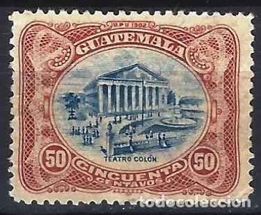 Sellos: GUATEMALA 1902 - S&Iacute;MBOLOS NACIONALES, TEATRO COL&Oacute;N - MSG - Foto 1
