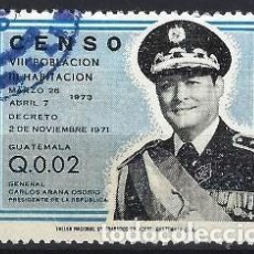 Sellos: GUATEMALA 1973 - CENSO NACIONAL DE POBLACIÓN - USADO. Lote 309209988