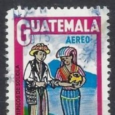 Sellos: GUATEMALA 1975 - TRAJES TÍPICOS, SOLOLA, AÉREO - USADO. Lote 309210138