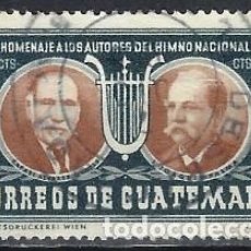 Sellos: GUATEMALA 1953 - AUTORES DEL HIMNO NACIONAL - USADO. Lote 310510883
