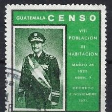 Sellos: GUATEMALA 1973 - CENSO NACIONAL DE POBLACIÓN - USADO. Lote 310510963