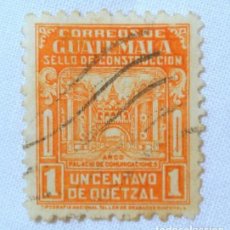 Sellos: SELLO POSTAL GUATEMALA 1943 1 C EDIFICIO PALACIO COMUNICACIONES , IMPUESTOS POSTALES