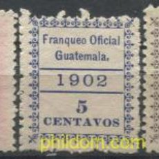 Sellos: 655860 USED GUATEMALA 1902 DENTADOS