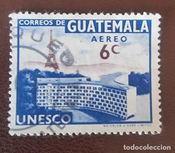 Sellos: SELLO USADO GUATEMALA 1960 - EDIFICIO UNESCO EN PARIS - TORRE EIFFEL - Foto 1