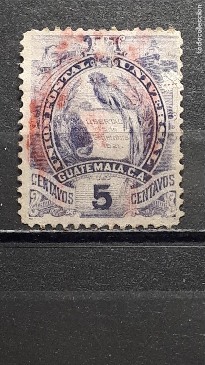 Sellos: GUATEMALA. A&Ntilde;O 1886. &deg;. YVERT 47. - Foto 1