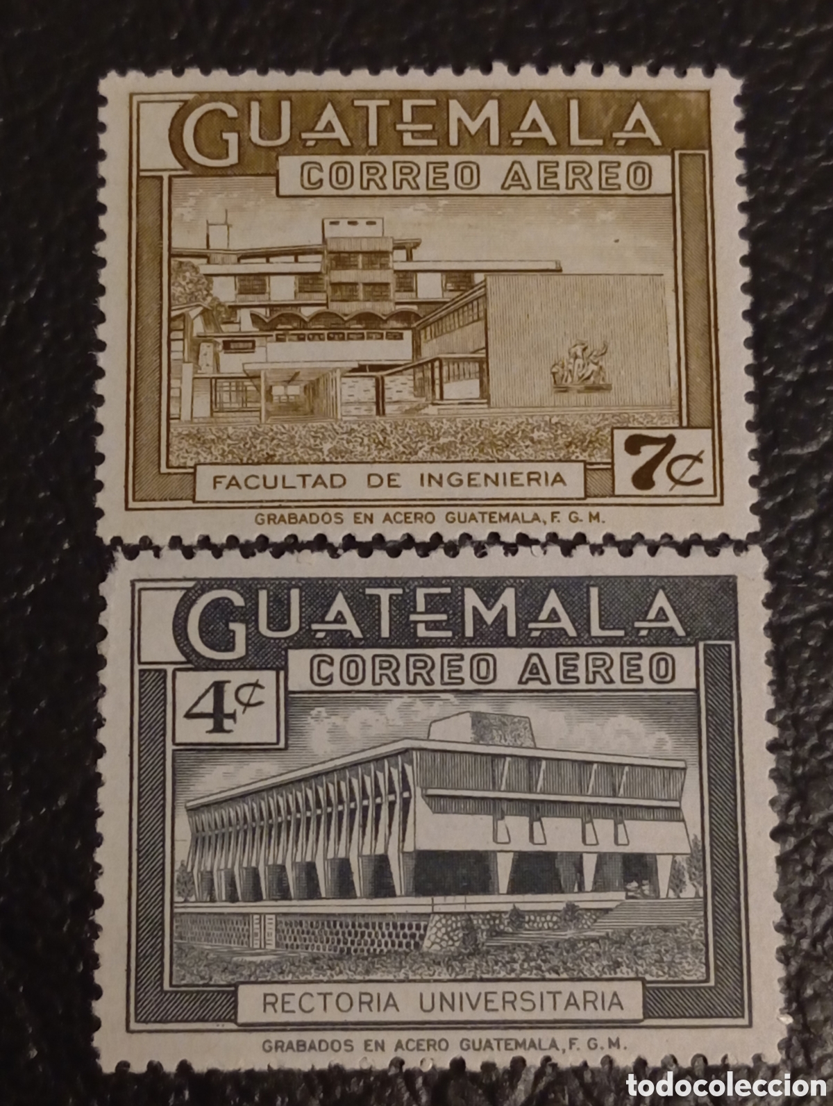 Sellos: Guatemala 1961 - Set Universidad San Carlos (Ingenier&iacute;a y Rector&iacute;a) Sc #C245-C246 MNH