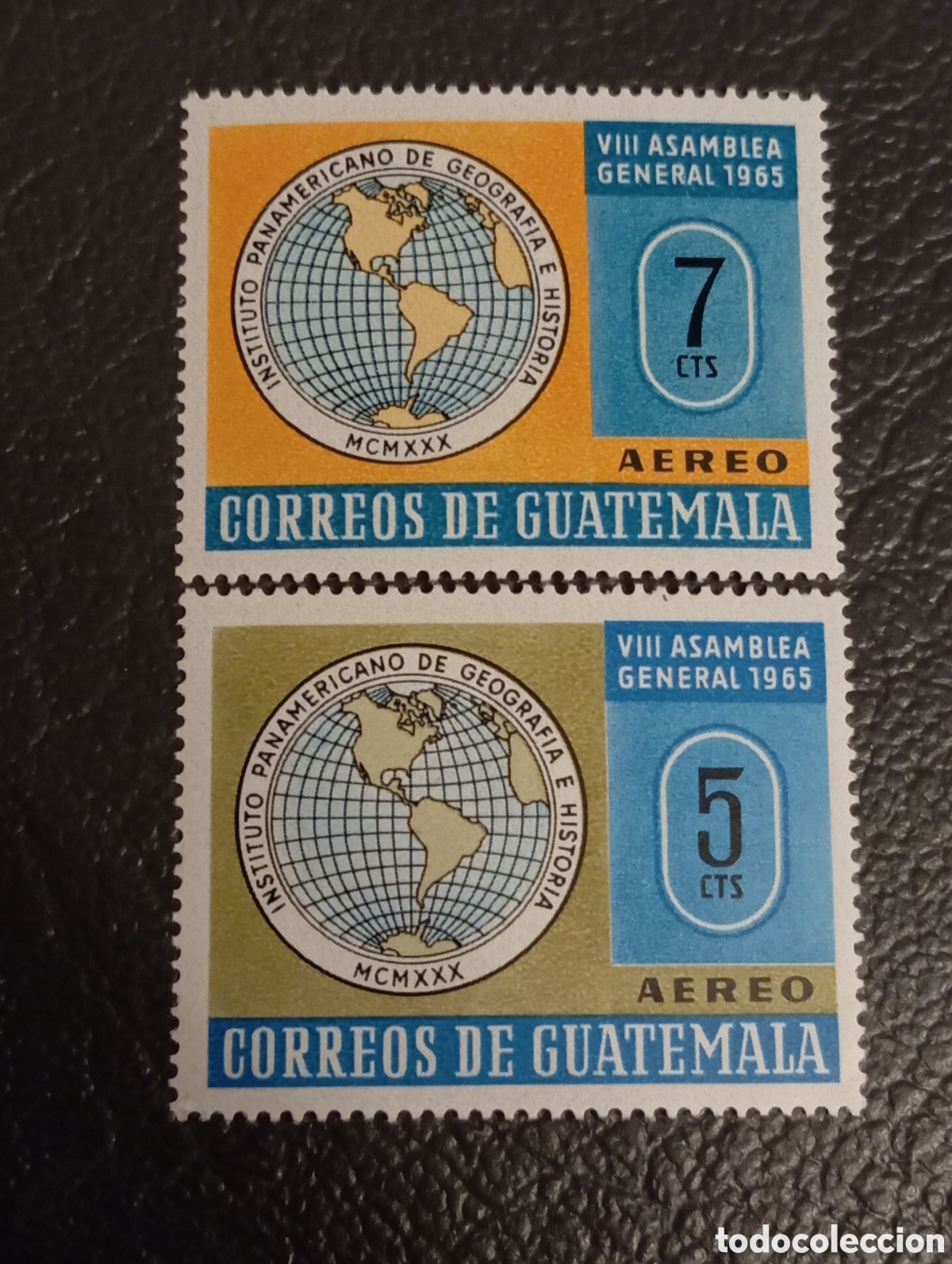 Sellos: 1967 Guatemala VIII Asamblea IPGH A&eacute;reo C358-359 MNH