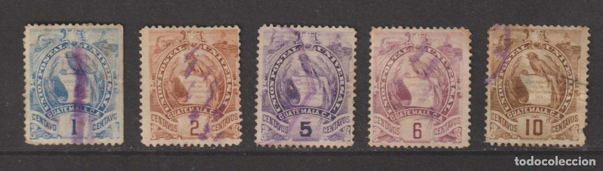 Sellos: Guatemala 1886-95 - Yvert 44/49 usados