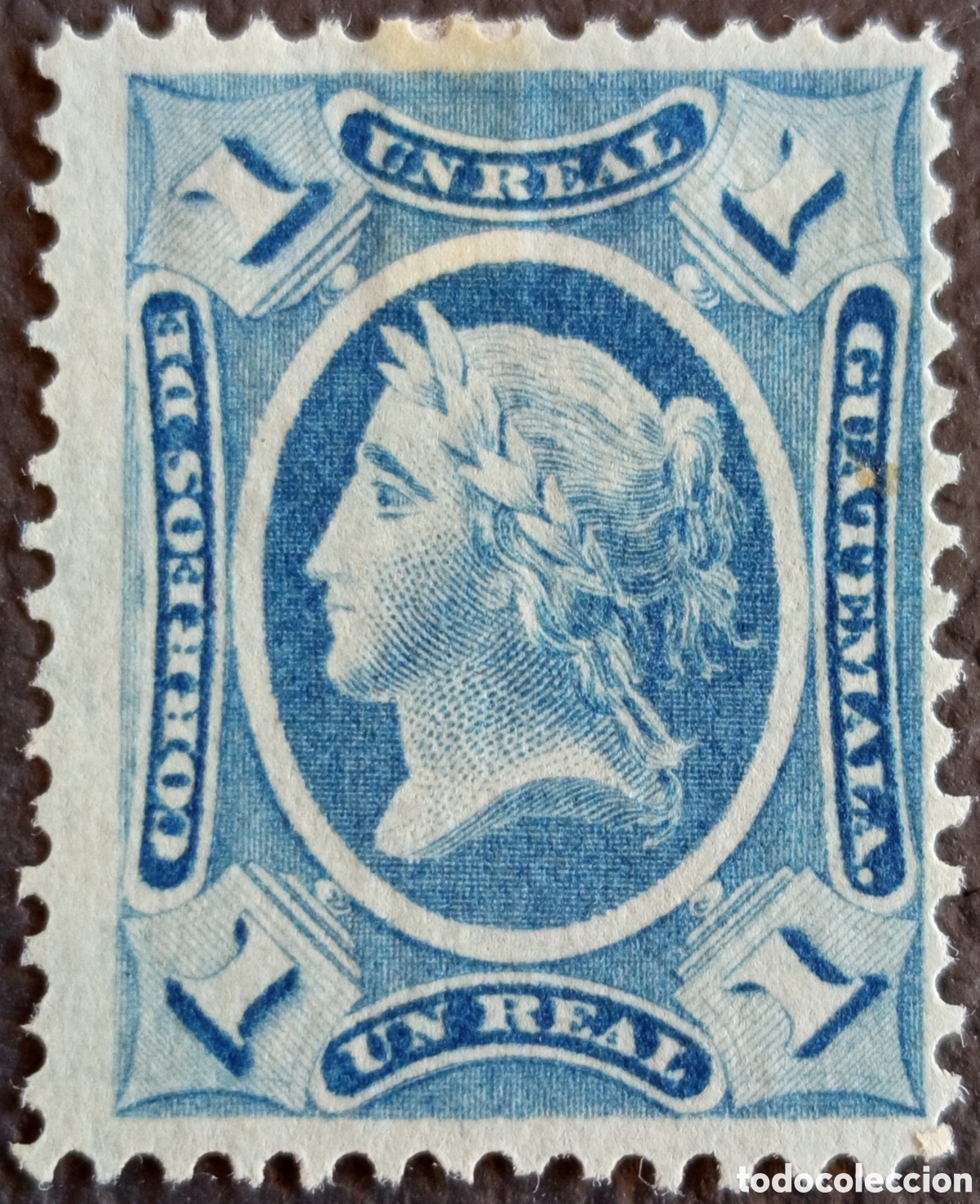 Stamps: Sello Guatemala 1875 Libertad 1Real Azul MH Cat&aacute;logo Scott #9