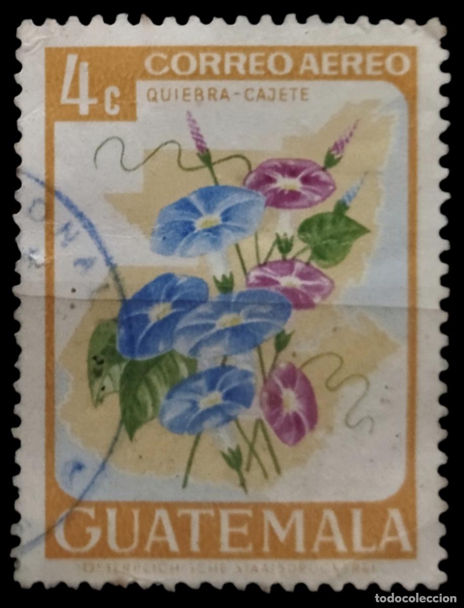 Sellos: GUATEMALA 1967 Flores. A&eacute;reo. USADO.