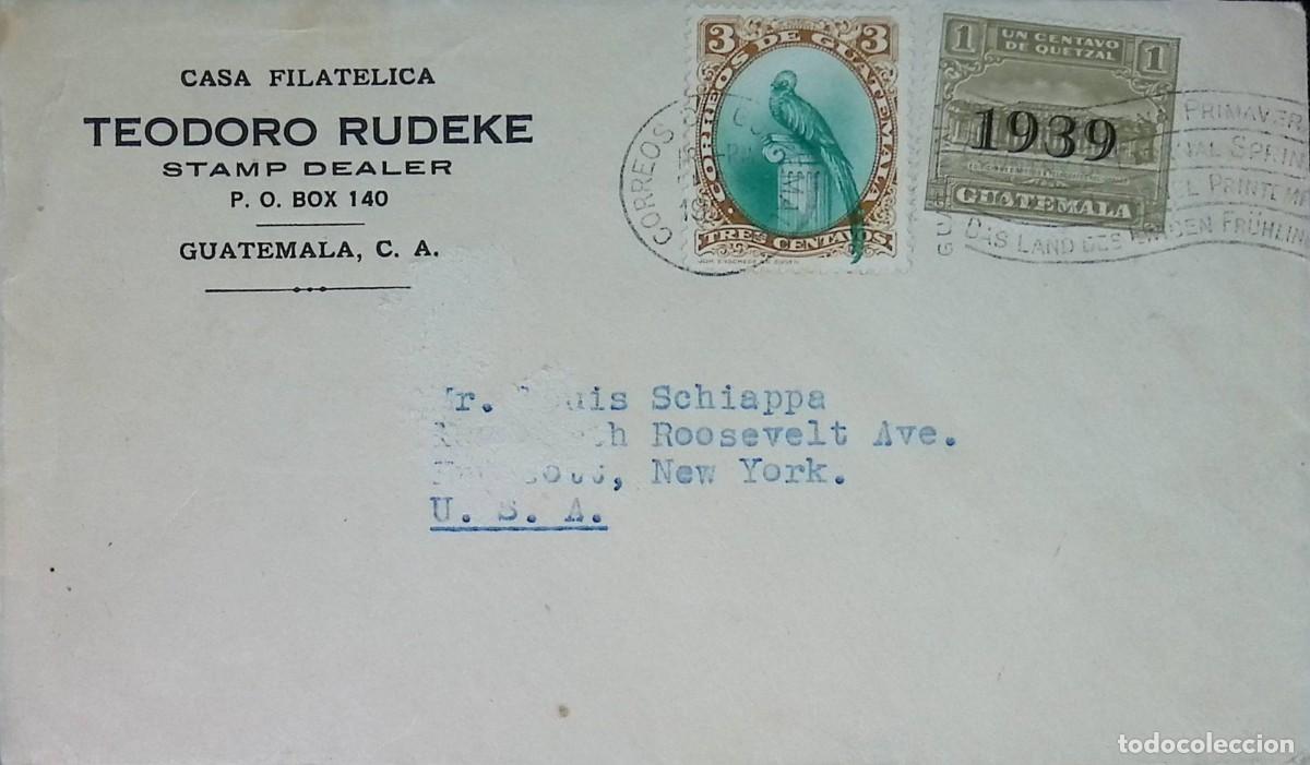 Sellos: O) 1939 GUATEMALA, QUETZAL 3c, G. P. O. AND TELEGRAPH BUILDING - TAX TO PROVIDE A FUND FOR BUILDING
