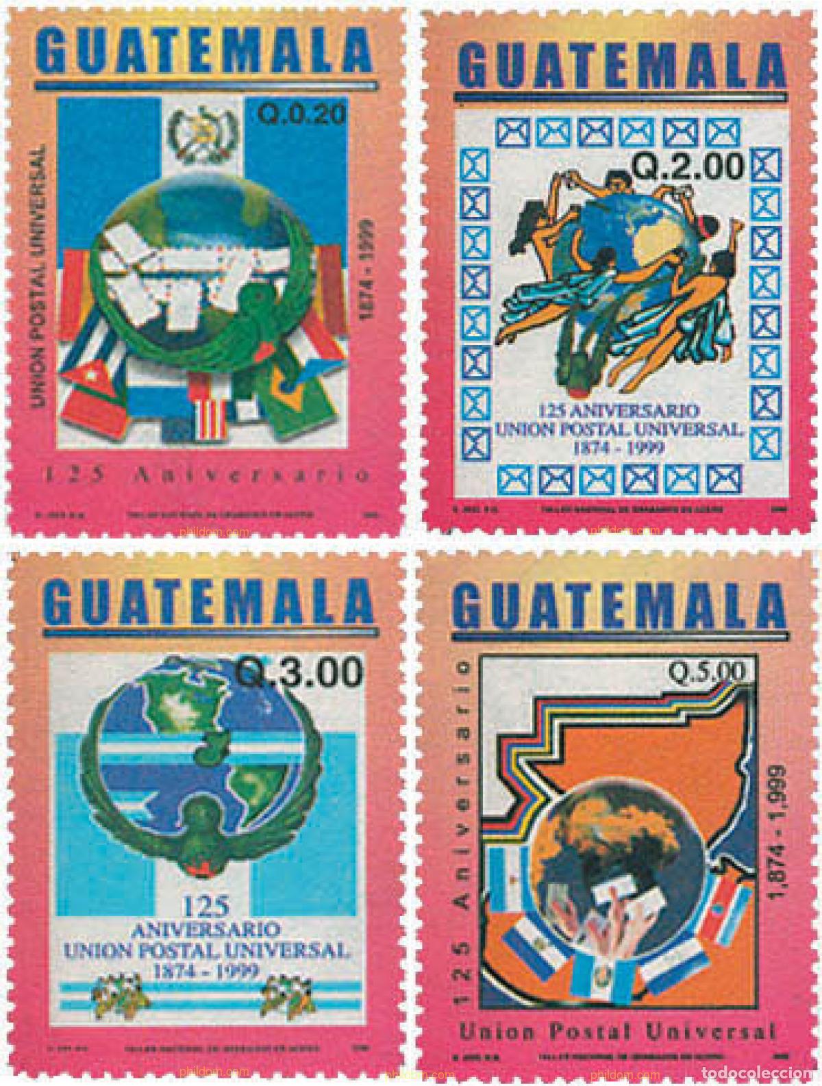 Sellos: 114276 MNH GUATEMALA 2002 125 ANIVERSARIO DE LA UPU