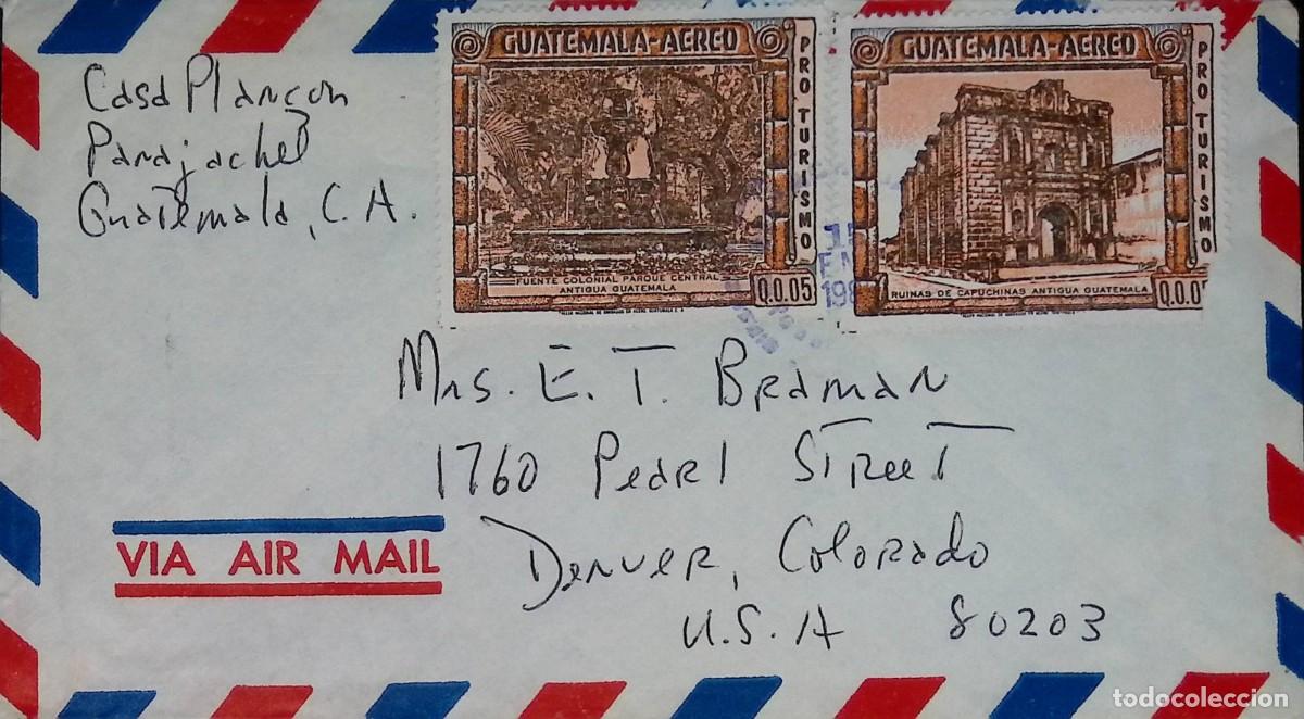 Francobolli: O) 1973 circa. GUATEMALA, EARTHQUAKE RUINS OF ANTIGUA, FOUNTAIN, CAPUCHIN MONASTERY, AIRMAIL,CIRCULA
