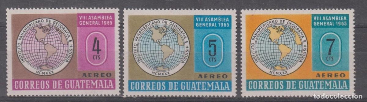 Briefmarken: GUATEMALA 1965 SERIE 3 STAMPS MNH ASAMBLEA GENERAL INSTITUTO DE GEOGRAFIA E HISTORIA MAPAS MAPS