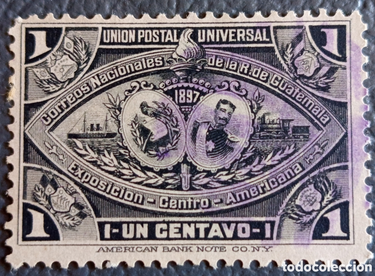 Sellos: Guatemala 1897 1c Exposici&oacute;n Centro-Americana Scott 60 used ABNCo