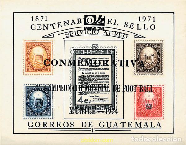 Sellos: 80232 MNH GUATEMALA 1974 COPA DEL MUNDO DE FUTBOL. ALEMANIA-74