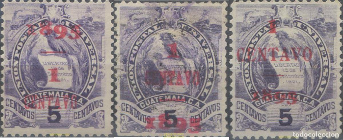 Sellos: 655509 HINGED GUATEMALA 1895 EMBLEMA NACIONAL