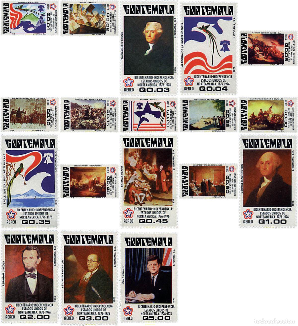 Sellos: 32302 MNH GUATEMALA 1976 BICENTENARIO DE LA INDEPENDENCIA DE LOS ESTADOS UNIDOS