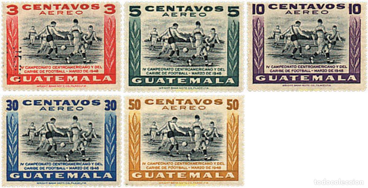 Sellos: 41504 MNH GUATEMALA 1948 4 CAMPEONATOS DE FUTBOL CENTROAMERICANOS Y DEL CARIBE
