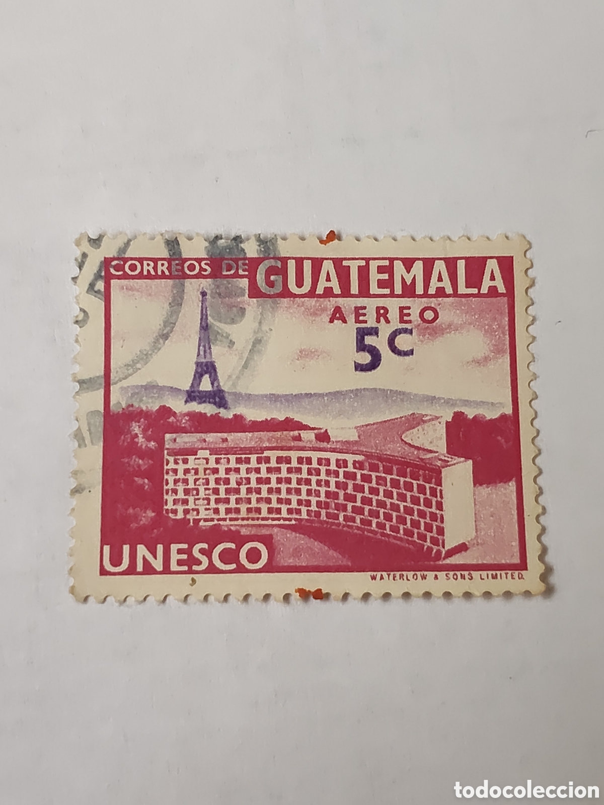 Selos: Sello de Guatemala Unescu y torre Eiffel 1960 usado
