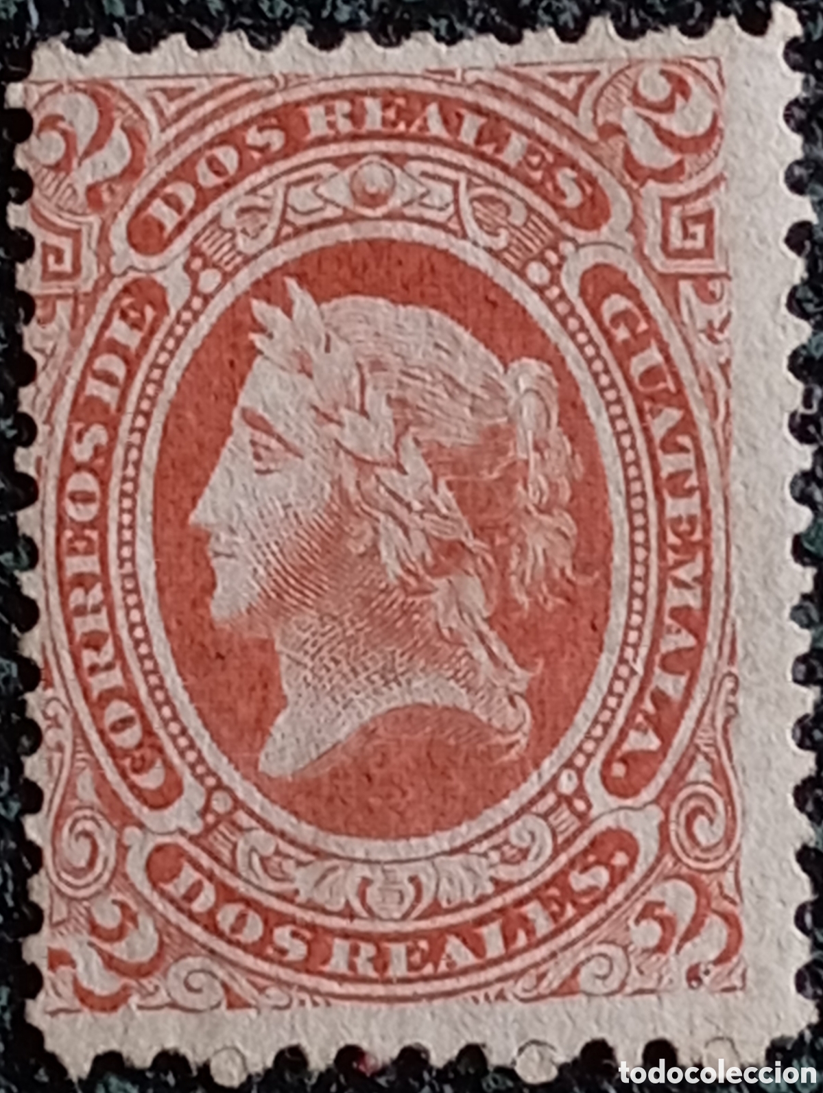 Sellos: Sello Guatemala Libertad &rdquo;Dos Reales&rdquo; Naranja (Scott 10), 1875 MH