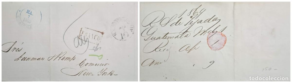 Sellos: O) 1869 GUATEMALA, FRANCO, BOX CANCELLATION, WITH MANUSCRIPT CANCELLATION, ENVELOPE, PREPHILATELIC