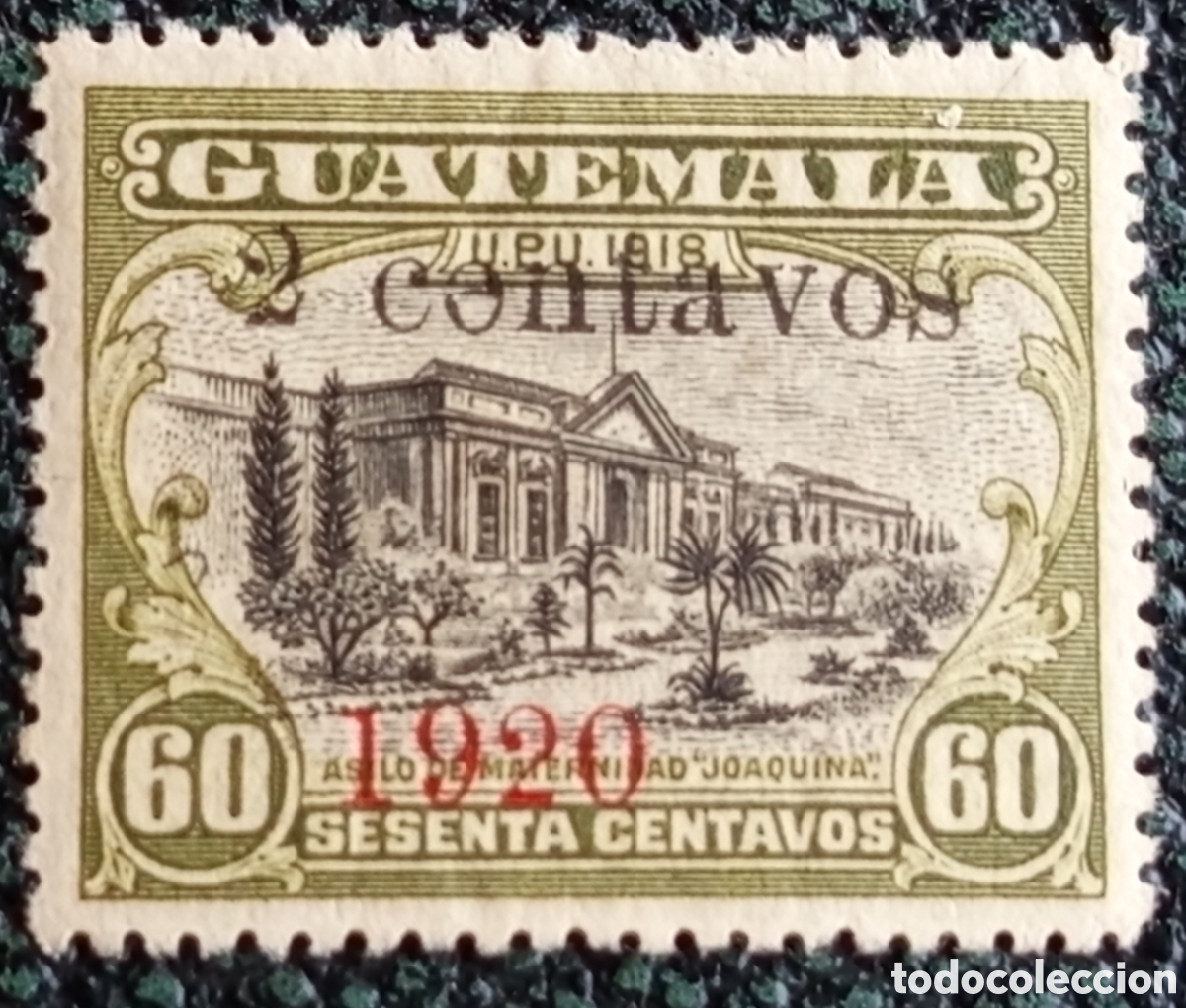 Sellos: Sello Guatemala 1920 Provisionales Asilo Joaquina 2c (Catalogaci&oacute;n Scott #167) MH