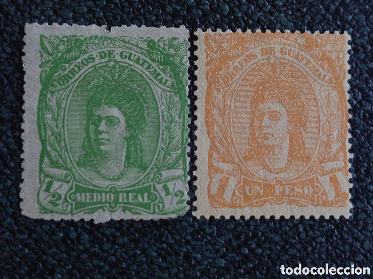 Sellos: Lote 2 Sellos Guatemala 1878 Mujer India &frac12;r y 1p (Catalogaci&oacute;n Scott #11/#14) MH