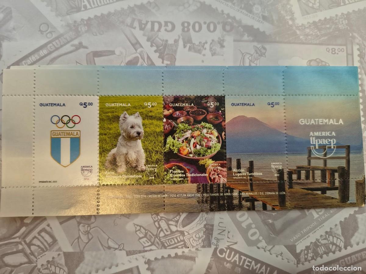 Sellos: O) 2020 GUATEMALA, AMERICA UPAEP, 2016 OLYMPICS, DOMESTIC ANIMALS, GASTRONOMY - FOOD, SHEET MNH