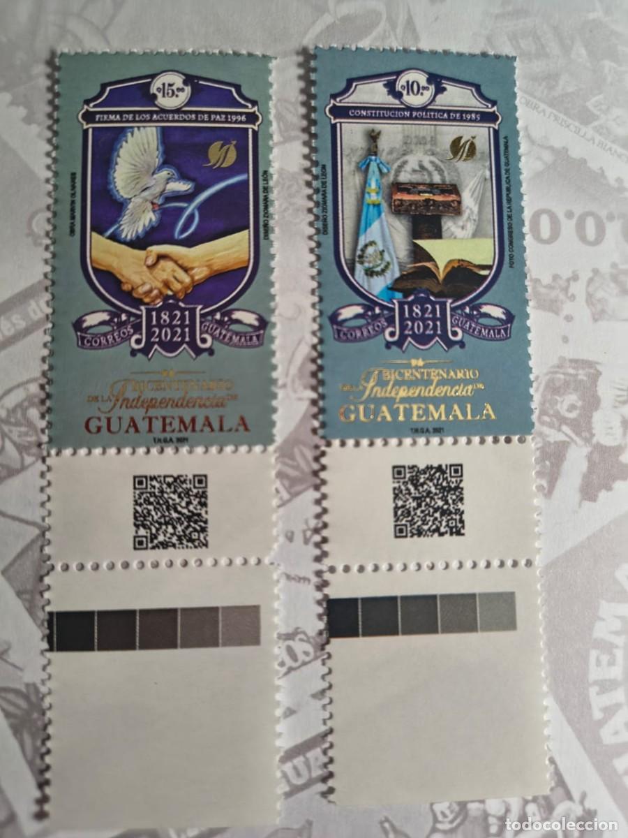 Sellos: O) 2021 GUATEMALA, INDEPENDENCE, 1985 CONSTITUTION, 1996 PEACE ACCORDS, SET MNH