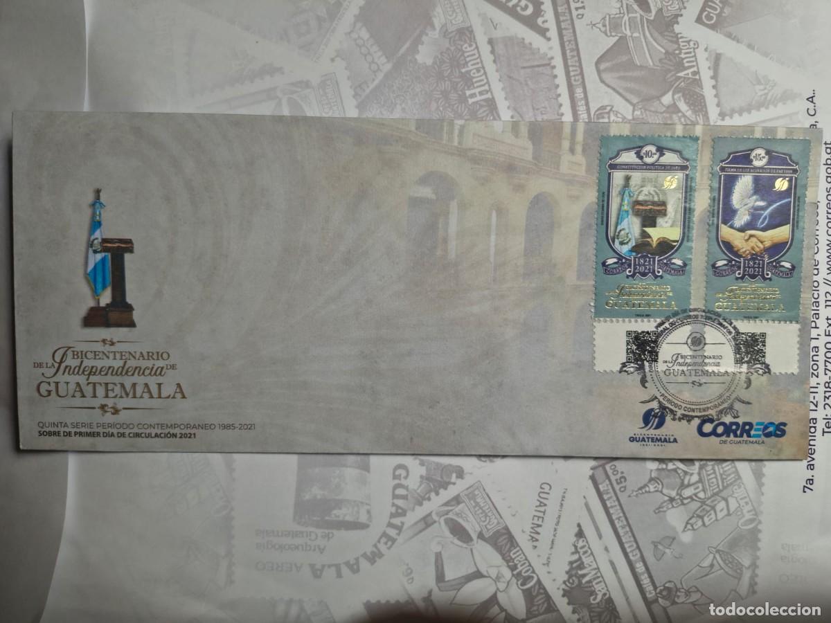 Sellos: O) 2021 GUATEMALA, INDEPENDENCE, 1985 CONSTITUTION, 1996 PEACE ACCORDS, FDC XF